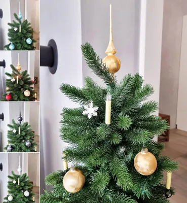 Produktbild von JACK Eislack Glas Christbaumkugeln Set 15x Kugel 6cm + 1x Spitze 25cm Box verschiedene Farben, Farbe:Gold