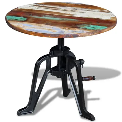 Immagine prodotto di The Living Store Tavolino in legno vecchio in ghisa 60x(42-63) cm