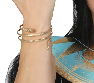 Productafbeelding van Egypte, slangarmband, carnaval, Cleopatra, antiek, sieraden, armring, carnaval, cobra-design, elegant accessoire, vintage, kleur: goud