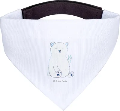 Produktbild von Mr. & Mrs. Panda Halstuch Eisbär Faul - Weiß - Geschenk, Teddy, Hunde Tuch, kleines, Hund, Relaxen, Arbeit, Nordpol, Entspannen