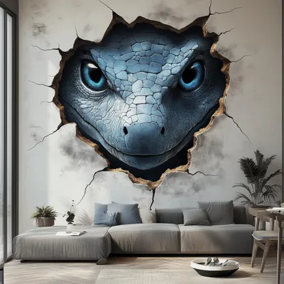 Immagine prodotto di Decords, adesivo da parete – geco blu realistico con effetto 3D, 240 cm