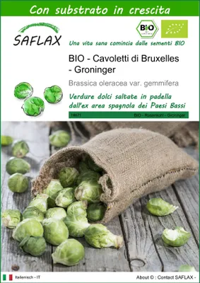 Immagine prodotto di SAFLAX  - BIO - Cavoletti di Bruxelles - Groninger - 30 semi - Con substrato - Brassica