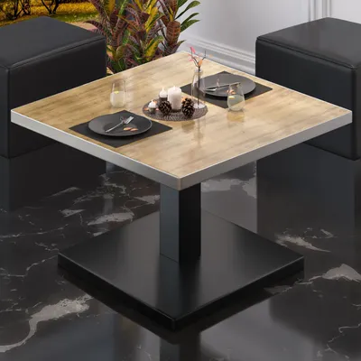 Produktbild von BM | Bistro Loungetisch | B:T:H 80 x 80 x 41 cm | Eiche / Schwarz | Bistro Tisch Loungetisch