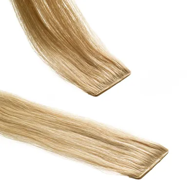 Image de hair2heart Invisible Tape Extensions human hair premium - 10 bandes 60cm 9/31 blond clair golden ash