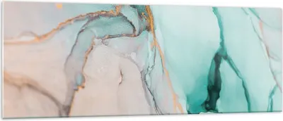 Produktbild von Bilder auf glas - Einteilig - Marmor Abstraktion Türkis - 140x50cm - Glasbilder - Wandbilder - Bilder - Wanddekoration aus Glas - Glas Bilder - Wandbild auf Glas - GAB140x50-4451