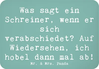 Produktbild von Mr. & Mrs. Panda magnet Spruch Schreiner Abschied - Meeresbrise - Geschenk, wandmagnet, Berufe, whiteboardmagnet, Handwerk, handgefertigte Geschenke, Berufsgestaltung