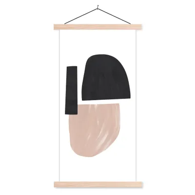 Produktbild von MuchoWow® Textilposter Abstrakt - Minimalismus - Pastell 40x80 cm mit holzfarbenen Rahmen - Wohnzimmer