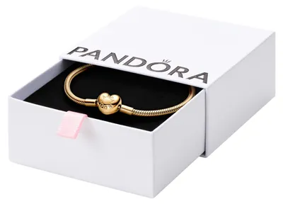 Produktbild von PANDORA Moments Schlangen-Gliederarmband mit Herz-Verschluss aus Sterling Silber