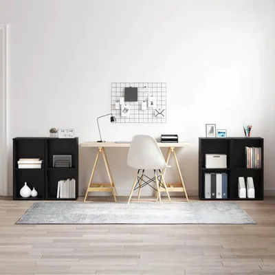Image de Maison Exclusive - Ensemble de meubles TV 4 pièces aspect chêne noir 37 x 37 x 72 cm