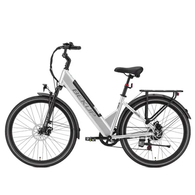 Obrázek produktu pro BEKUP V1 26" – Elektrické kolo vyrobené z kvalitní oceli, baterie 36V 14,5Ah, dojezd 75 km, rychlost 25 km/h, přehazovačka Shimano 7 rychlostí, stříbrná