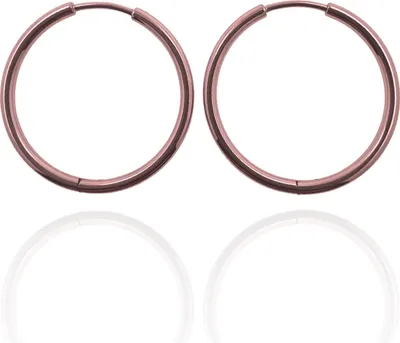 Produktbild von 316L Chirurgenstahl Creolen Ohrringe Innendurchmesser 10-18mm in verschiedenen Farben Farbe - Roségoldfarben Innendurchmesser - 14 mm Creolenstärke - 1,6 mm