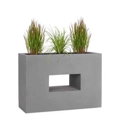 Produktbild von PFLANZWERK® Hochbeet Pflanzkübel VISTA 75cm GRAU Premium Blumenkübel Fiberglas Lotus-Effekt Fiberglas - Frostbeständig - Handgefertigt -