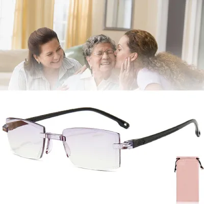 Produktbild von Blaulicht Presbyopie Brille Dual Use für Nähe und Ferne rahmenloser Diamantschliff intelligente Zoom Brille für Alltag