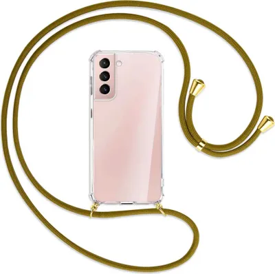 Produktbild von Handykette Backcover-Schutzhülle mit Band (Metall goldfarben) für Samsung Galaxy S21 Plus 5G - khaki