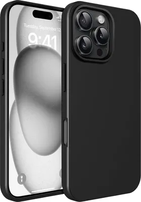 A black silicone phone case is shown on a phone.