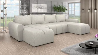 Produktbild von Couchgarnitur Ecksofa Sofa Sofagarnitur Paula U mit Schlaffunktion Wohnlandschaft