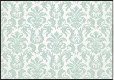Produktbild von Wallario Wandbild Königliche Schnörkelei in weiß und grün, Größe: 70,30 x 100,30 cm, Poster mit schwarzem Aluminiumrahmen