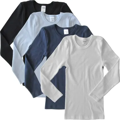 Produktbild von HERMKO 2830 Kinder langarm Shirt aus 100% Baumwolle, Unterhemd für Mädchen und Jungen, Farbe:marine, Größe:104