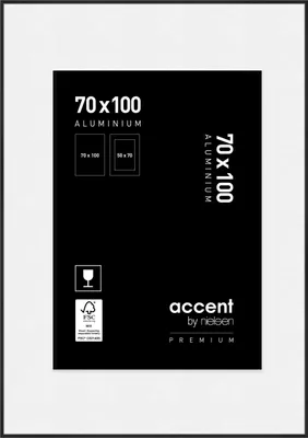 Produktbild von accent by nielsen Aluminium Bilderrahmen Accent Premium, 70x100 cm, Schwarz Matt