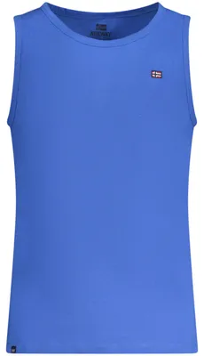 Immagine prodotto di Canotta da uomo blu – Spalline larghe e ricamo – Scollo rotondo