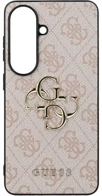 Produktbild von Handyhülle für Galaxy S26, Guess Hardcase Leather, Rosa / Schwarz mit Big Logo Guess