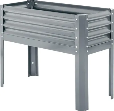 Produktbild von Wetterbeständiges Hochbeet Pflanzenbeet 100x45x80 cm Silber Pflanzkasten