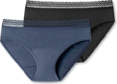 Produktbild von Schiesser Damen 4 er Pack Slips schwarz/flieder Gr. 38 - 40
