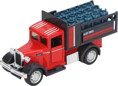 Produktbild von LKW-Spielzeug im Maßstab 1:32, Retro-Modell aus Metall, amerikanisches Transport-LKW-Modell, Geschenk für Kinder und Modellbauliebhaber, Benzin