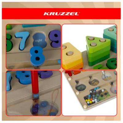 Produktbild von Montessori-Lernspielzeug 3in1 – Magnetlabyrinth, Puzzle und Zahlen, Arbeitsplatte 30 × 22,5 cm