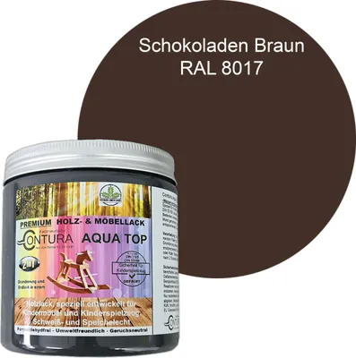 Produktbild von Contura 250ml. Möbellack Lack für Kinderspielzeug Buntlack DIN EN71/3 Buntlack Holzlack - RAL 8017 Schokoladen Braun