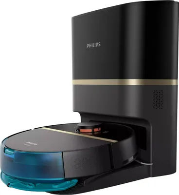 Produktbild von Philips HomeRun 7000 Series Aqua Saug- und Wischroboter mit Station bis zu 180 Min Laufzeit, 4 Modi, 5000 pa, Schwarz (XU7100/01)