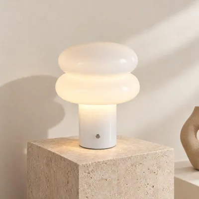 Image de LUSENZ - Lampe de table LED Elistro 2W verre blanc variateur IP20