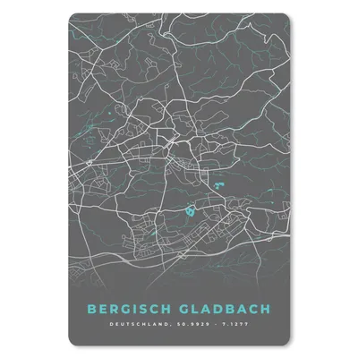 Produktbild von MuchoWow® Mauspad Mousepad Stadtplan - Deutschland - Blau - Bergisch Gladbach - Karte 40x60 cm - Mousepads - Maus Mat - Pad - Mausunterlage - Schreibtisch Accesoire