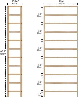 Zdjęcie produktu dla Nowoczesny regał na książki 26 x 60 x 161 cm – organizer dla księgowych