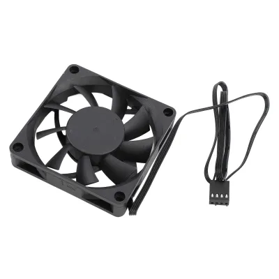 Obrázek produktu pro 70mm PWM ventilátor – dvojité kuličkové ložisko, 4-pinový PWM, inteligentní regulace teploty, až 2500 ot./min, 7 lopatek, ventilátor do skříně PC