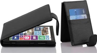 Produktbild von Cadorabo Schutzhülle für Nokia Lumia 929 / 930 Hülle in Schwarz Flip Etui Handyhülle Case Cover Kunstleder