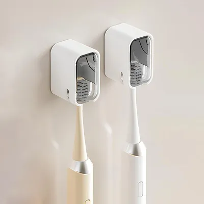 Produktbild von Wand-Zahnbürstenhalter Set – 2er, selbstklebend, ABS, Weiß