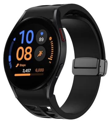 Obrázek produktu pro Pro Samsung Galaxy Watch FE / 6 / 5 / 4 40mm Silikonový design Magnetická přezka Náhradní pásek na ruku Black