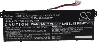 Produktbild von vhbw Akku kompatibel mit Acer Swift 3 SF314-56-53E2, SF314-56-52YM, SF314-56-52U5, SF314-56-52NK Notebook (3250 mAh, 15,28 V, Li-Polymer)