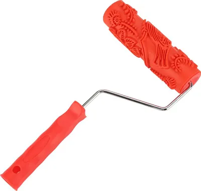 Obrázek produktu pro Qcwwy přítlačný váleček na zeď s rukojetí, vhodný pro malíře, 7in gumový reliéfní malířský váleček s texturou
