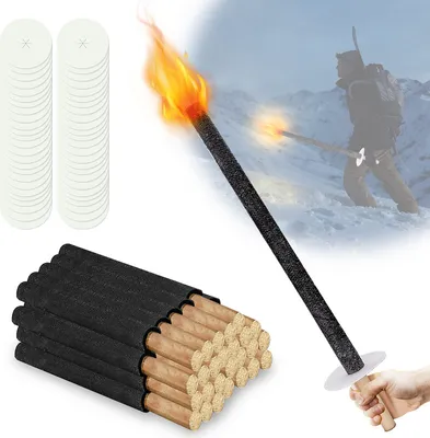 Image de Yakimz torches de cire avec protection des mains torches pour l'extérieur, torches temps de combustion 45 min pour le jardin en plein air 200 pièces