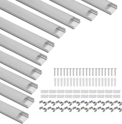 Produktbild von TolleTour 10x1m LED Alu Profil Aluminium Profil Schiene LED Leiste LED Kanal für LED Strip Profil Modelle U-form