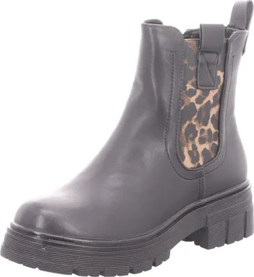 Produktbild von living UPDATED Damen-Stiefelette Leopard-Schwarz-Beige, Farbe:schwarz, EU Größe:38