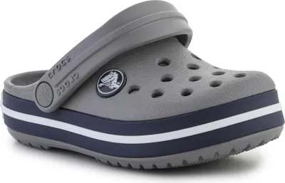 Imagen del producto de Crocs Crocband, sandalia tipo clog, color gris humo/azul marino (talla para niños pequeños), talla EU 22-23, horma normal
