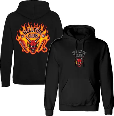 Produktbild von Stranger Things Kapuzenpullover Herren Hellfire Club Flames schwarz S