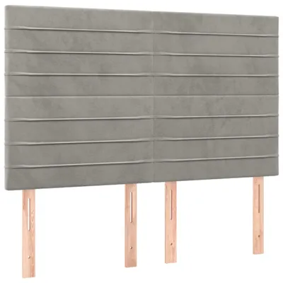 Produktbild von Kopfteil Hellgrau 144x5x118/128 cm Samt