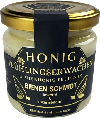 Produktbild von Original Deutscher Honig rein Frühtracht "Frühlingserwachen" 250g im Glas cremig gerührt Regionales Produkt aus Oberfranken (Nord-Bayern)