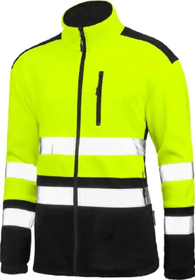 Produktbild von Warnschutz Jacke Fleece Jacke Warnschutzjacke Warnjacke Warnpullover Arbeitsjacke Pullover REFUS POLAR gelb XXXL
