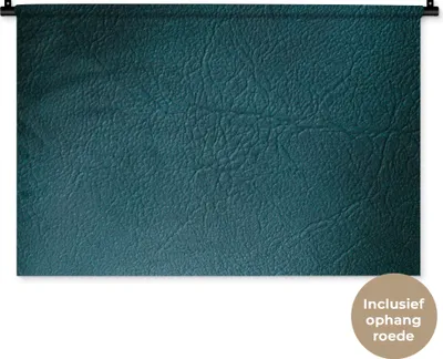 Produktbild von MuchoWow® Wandteppich Wandbehang Leder - Lederoptik - Grün - Blau 90x60 cm Tapisserie Dekoration Wandtuch - Wandskulpturen - Bildteppich