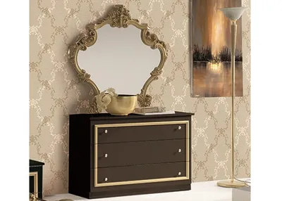 Produktbild von Kommode mit Spiegel Barocco in schwarz gold Klassik Barock